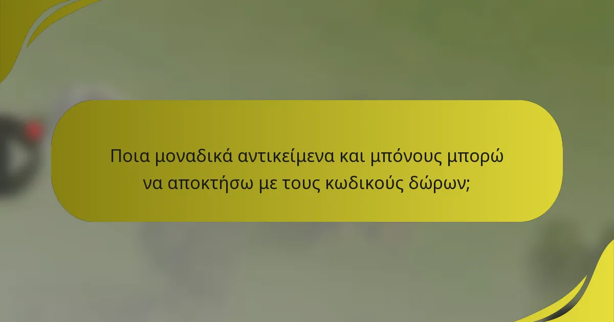 Ποια μοναδικά αντικείμενα και μπόνους μπορώ να αποκτήσω με τους κωδικούς δώρων;